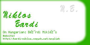 miklos bardi business card